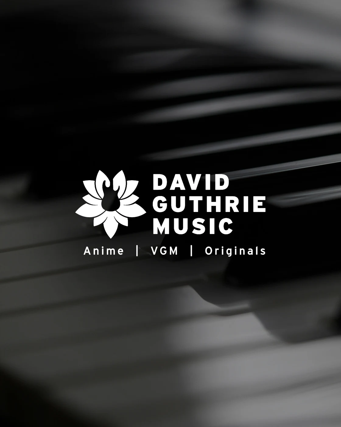 David Guthrie Music business card design by Rachel Kelli, teal lotus logo on wood