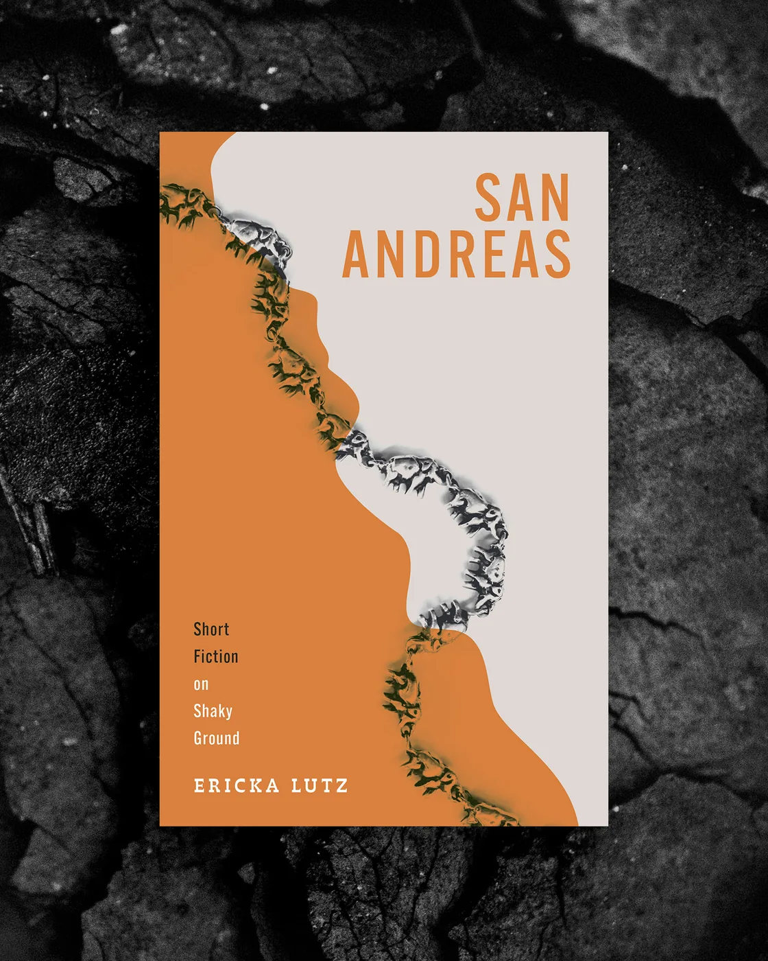 San Andreas book cover by Rachel Kelli for Landslide Books — short fiction collection by Ericka Lutz